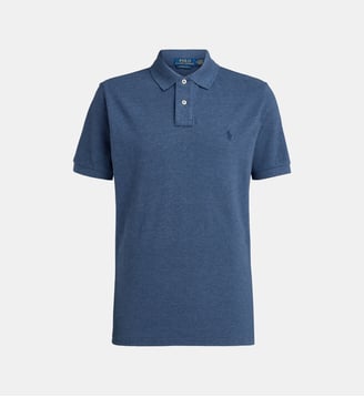 Polo Custom Fit en coton  - Polo Ralph Lauren - Bleu océan