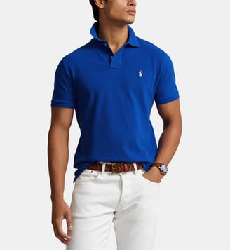 Polo Custom Fit en coton  - Polo Ralph Lauren - Bleu roi