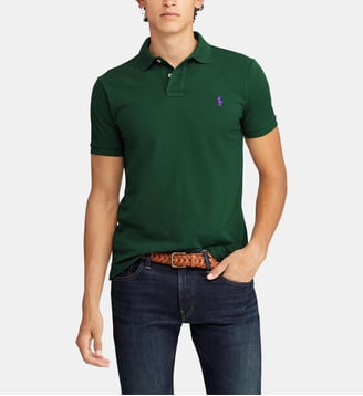 Polo Custom slim fit en coton piqué - Polo Ralph Lauren - Vert forêt