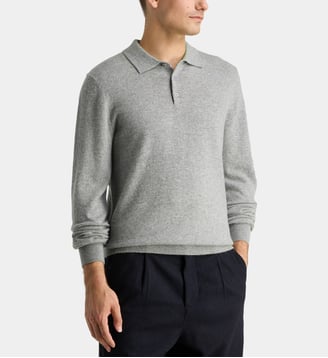 Pull polo Napolo cachemire - Galeries Lafayette - Gris clair