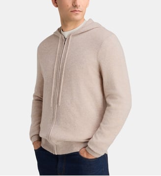 Gilet Nachcap zippé capuche cachemire - Galeries Lafayette - Beige gris