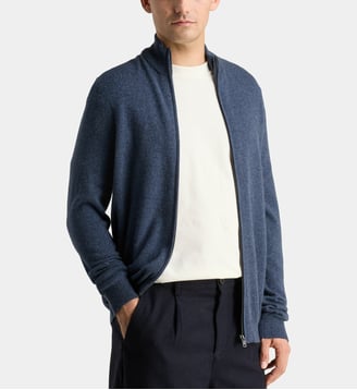 Cardigan droit Nachgil en cachemire - Galeries Lafayette - Bleu foncé
