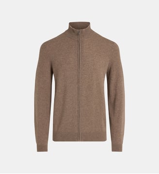 Cardigan droit Nachgil en cachemire - Galeries Lafayette - Marron moyen