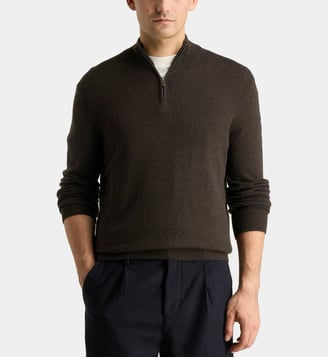 Pull camionneur droit Nachcam cachemire  - Galeries Lafayette - Marron foncé