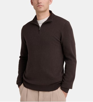 Pull camionneur droit Nachcam cachemire - Galeries Lafayette - Marron foncé