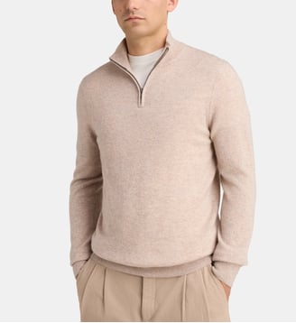 Pull camionneur droit Nachcam cachemire - Galeries Lafayette - Beige gris