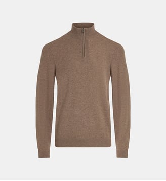 Pull camionneur droit Nachcam cachemire - Galeries Lafayette - Marron moyen