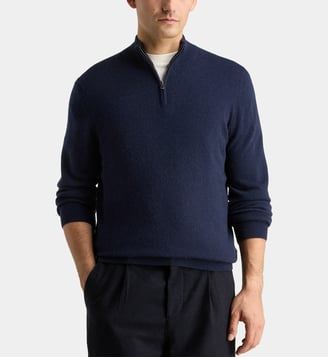 Pull camionneur droit Nachcam cachemire - Galeries Lafayette - Bleu marine