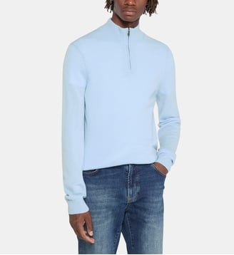 Pull camionneur droit Nachcam cachemire - Galeries Lafayette - Bleu ciel