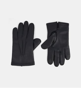 Gants tactiles homme Sure Touch surpiqûres cuir cachemire - Galeries Lafayette - Noir