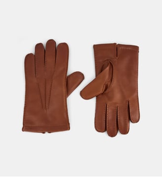 Gants tactiles homme Sure Touch surpiqûres cuir cachemire - Galeries Lafayette - Marron