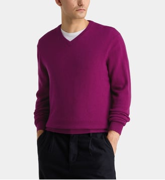Pull droit Nachve cachemire - Galeries Lafayette - Violet foncé