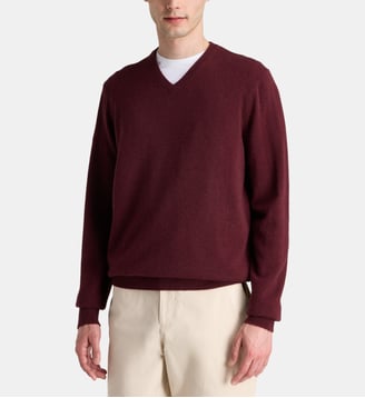 Pull droit Nachve cachemire - Galeries Lafayette - Rouge grenade