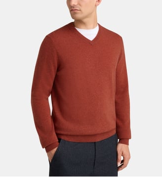 Pull droit Nachve cachemire - Galeries Lafayette - Orange brique