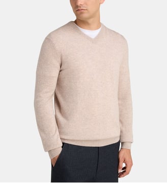 Pull droit Nachve cachemire  - Galeries Lafayette - Beige gris