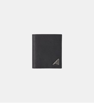 Portefeuille en cuir Saffiano - Prada - Noir
