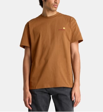 T-shirt American Script droit coton bio - Carhartt WIP - Marron