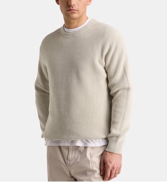 Pull Brib droit maille coton bio - Galeries Lafayette - Beige gris