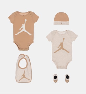 Ensemble 5 pièces coton stretch - Jordan - Beige et blanc