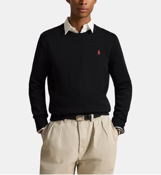 Pull droit en maille coton - Polo Ralph Lauren - Noir