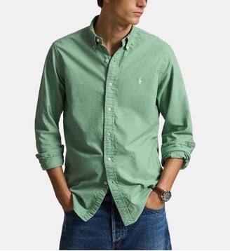 Chemise custom fit en coton Oxford - Polo Ralph Lauren - Vert menthe