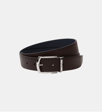 Ceinture réversible en cuir saffiano - Prada - Marron et noir