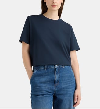 T-shirt Noon jersey coton bio - Galeries Lafayette - Bleu marine