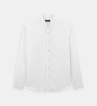 Chemise Mercer slim en lin et coton - Balibaris - Blanc