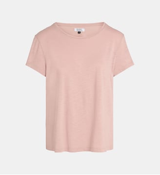 T-shirt Noris R droit coton mélangé - Galeries Lafayette - Rose pâle