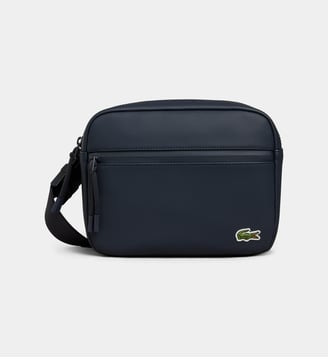 Sac besace caméra texturé crocodile - Lacoste - Bleu marine