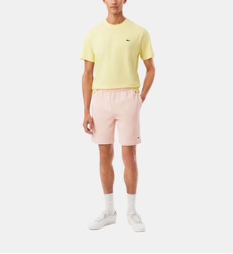 Bermuda uni molletonné - Lacoste - Rose moyen