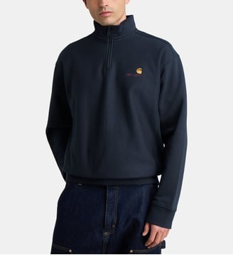 Sweat American Script zippé coton stretch - Carhartt WIP - Bleu nuit