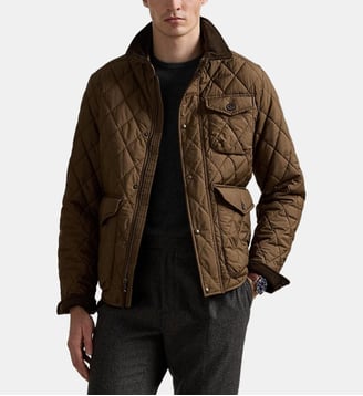 Veste droite matelassée courte - Polo Ralph Lauren - Marron foncé
