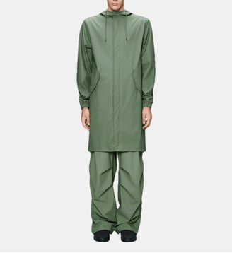 Parka droite mi-longue Fishtail imperméable - Rains - Vert