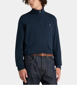 Pull droit col camionneur coton mélangé - Polo Ralph Lauren - Bleu marine