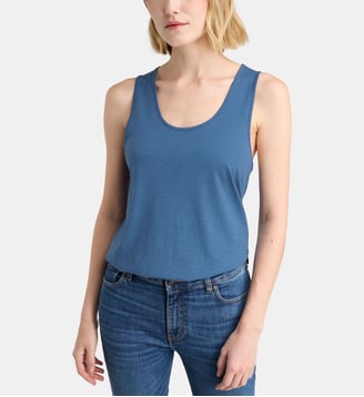 Débardeur confort Noris D coton bio flammé - Galeries Lafayette - Bleu jean