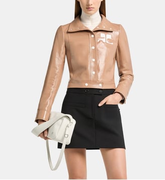 Veste courte Vinyle droite coton mélangé - Courrèges - Bronze