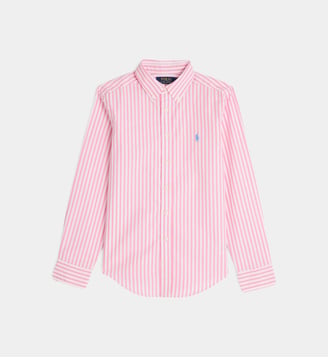 Chemise écossaise popeline de coton - Polo Ralph Lauren - Rose et blanc