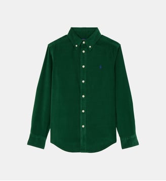 Chemise droite pony velours côtelé coton - Polo Ralph Lauren - Vert foncé