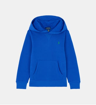 Hoodie droit signature en coton mixte - Polo Ralph Lauren - Bleu moyen