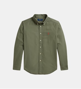 Chemise droite unie en coton oxford - Polo Ralph Lauren - Vert