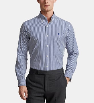 Chemise slim fit à rayures en coton signature - Polo Ralph Lauren - Blanc bleu