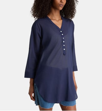 Tunique fluide Legant en coton bio - Galeries Lafayette - Bleu marine