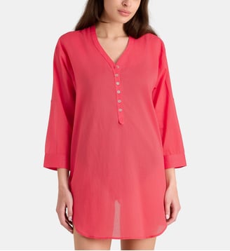 Tunique fluide Legant en coton bio - Galeries Lafayette - Rouge sangria