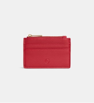 Porte-cartes Malory grainé - Galeries Lafayette - Rouge foncé