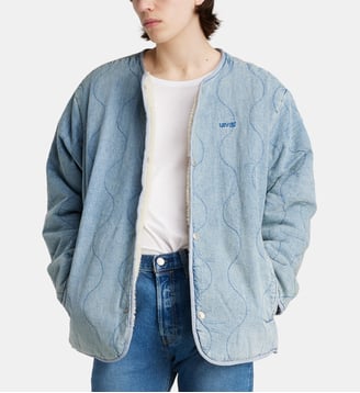 Veste réversible siglé en denim et effet shearling en coton - Levi's - Bleu