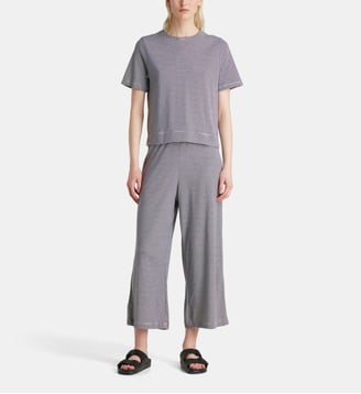 Pyjama long Marence rayures en coton - Petit Bateau - Bleu marine