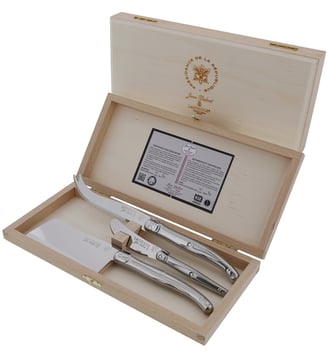 Coffret de 3 couteaux à fromage Inox - Jean Dubost - Argent
