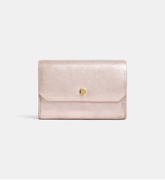 Portefeuille Small Kiko en cuir - Galeries Lafayette - Rose doré