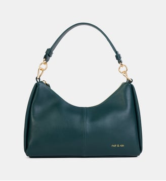 Sac à main long Rejina cuir - Nat & Nin - Vert empire